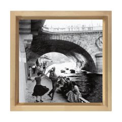 Dans Eden Çift Tablosu Naturel Ahşap Çerçeve - 90x90