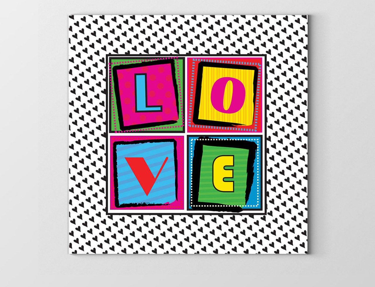 Vintage Love Yazısı Tablosu Çerçevesiz - 60x60