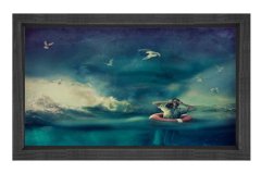 Bunalan Kadın Ve İç Dünyası Tablosu Siyah Ahşap Çerçeve - 50x90