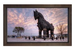 Truva Atı Tablosu Kahverengi Ahşap - 100x150