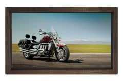 Klasik Motor Tablosu Tablosu Kahverengi Ahşap Çerçeve - 50x70