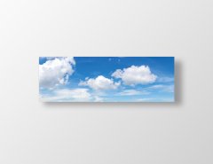 Bulutlu Gökyüzü Tablosu Çerçevesiz - 200x70