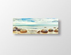 Taşlı Deniz Tablosu Çerçevesiz - 90x30