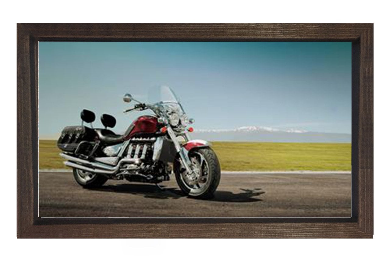 Klasik Motor Tablosu Tablosu Kahverengi Ahşap Çerçeve - 50x90