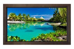 Palmiyeler ve Deniz Tablosu Kahverengi Ahşap Çerçeve - 100x200