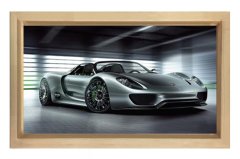 Porsche Gt3 Spider Tablosu Naturel Ahşap Çerçeve - 100x150
