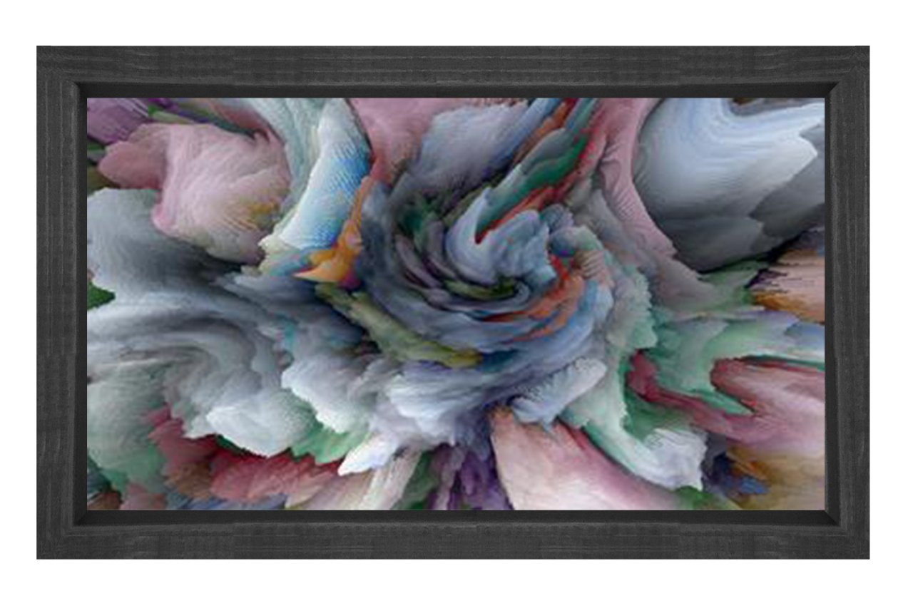 Soyut Reprodüksiyon Tablosu Siyah Ahşap - 40x60