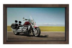 Klasik Motor Tablosu Tablosu Kahverengi Ahşap Çerçeve - 70x100