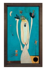Renk ve Soyut  Tablosu Kahverengi Ahşap Çerçeve - 45x30