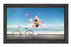 Bisiklet ve Balonlar Tablosu Siyah Ahşap - 40x60