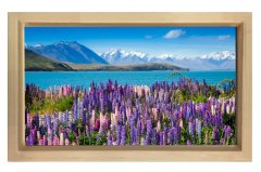 Lavantalı Harika Manzara Tablosu Naturel Ahşap - 50x90