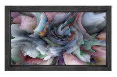 Soyut Reprodüksiyon Tablosu Siyah Ahşap - 50x90