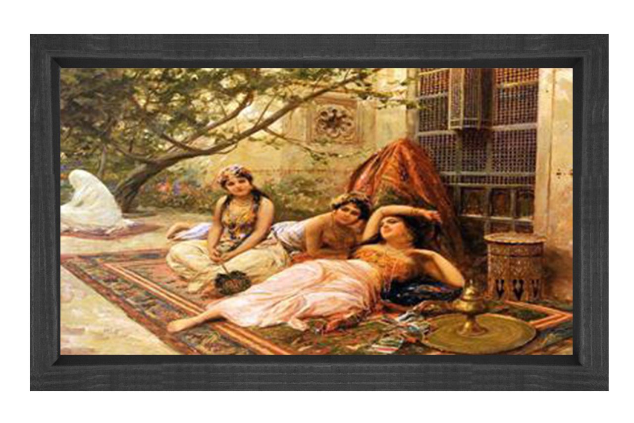 Kızlar Tablosu Siyah Ahşap Çerçeve - 40x60