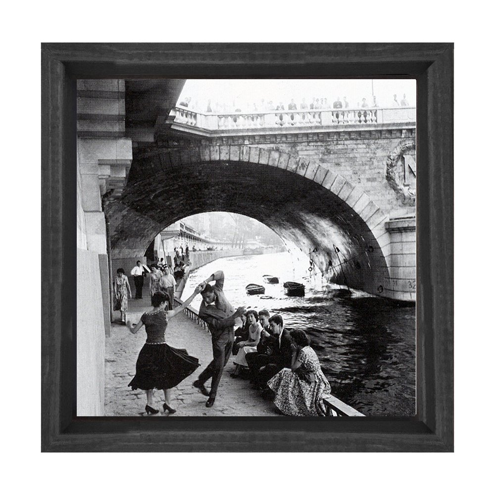 Dans Eden Çift Tablosu Siyah Ahşap Çerçeve - 80x80