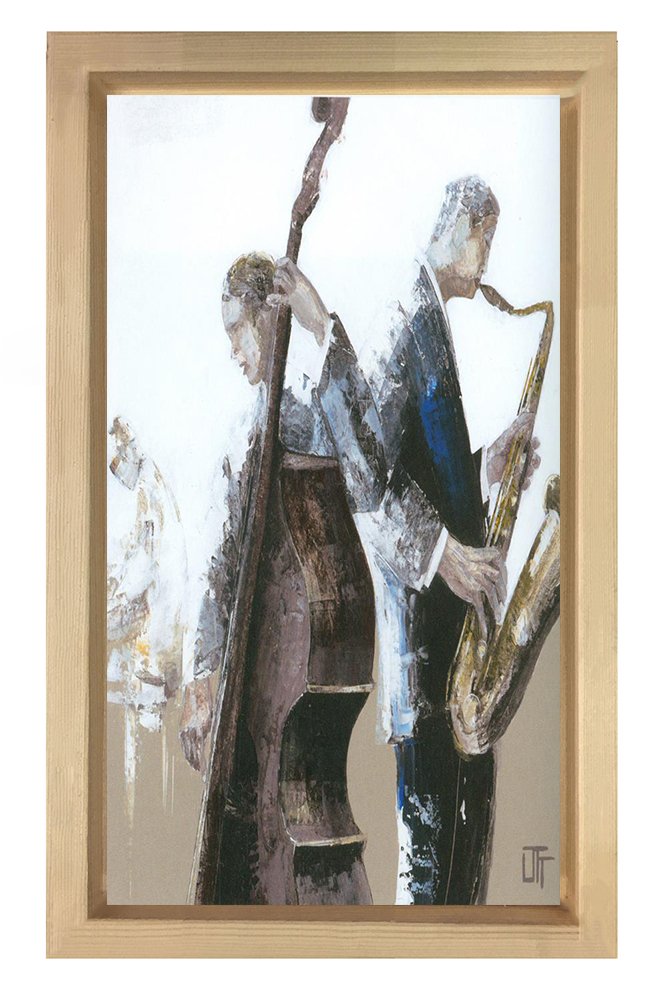 Orkestra Müzisyenler Tablosu Naturel Ahşap Çerçeve - 100x150