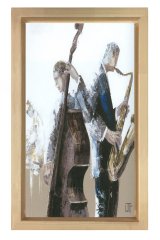 Orkestra Müzisyenler Tablosu Naturel Ahşap Çerçeve - 100x150