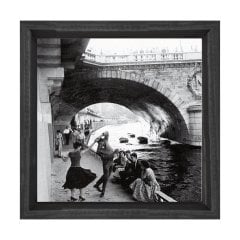 Dans Eden Çift Tablosu Siyah Ahşap Çerçeve - 90x90