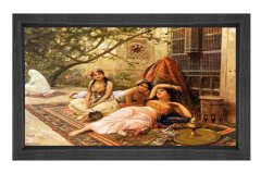 Kızlar Tablosu Siyah Ahşap Çerçeve - 50x70