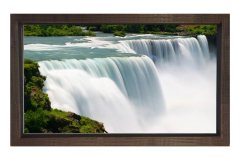 Harika Şelale Manzarası Tablosu Kahverengi Ahşap Çerçeve - 50x70