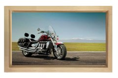 Klasik Motor Tablosu Tablosu Naturel Ahşap Çerçeve - 50x90