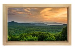 Gün Batımı Ve Orman Manzarası Tablosu Naturel Ahşap - 70x100
