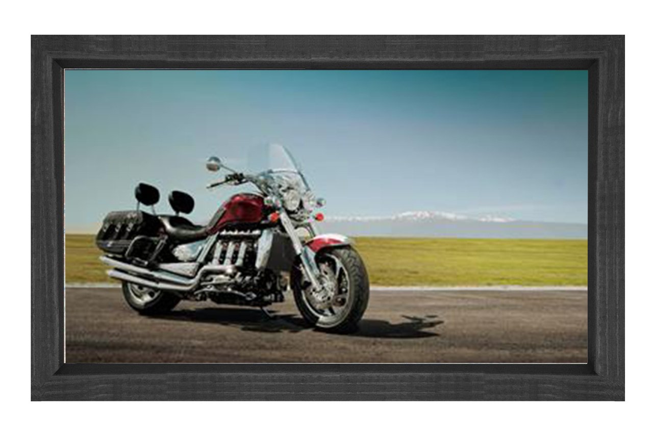 Klasik Motor Tablosu Tablosu Siyah Ahşap Çerçeve - 100x150
