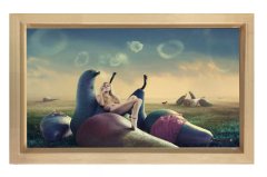 Özgür Kadın İç Dünyası Tablosu Naturel Ahşap Çerçeve - 40x60