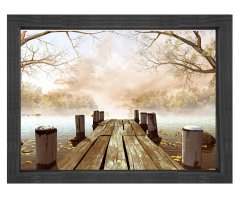 Orman İskele tablosu Siyah Ahşap Çerçeve - 70x100