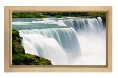 Harika Şelale Manzarası Tablosu Naturel Ahşap Çerçeve - 100x200