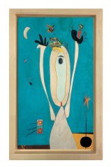 Renk ve Soyut  Tablosu Naturel Ahşap Çerçeve - 50x90