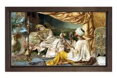 Hanım Ve Hizmetkar Tablosu Kahverengi Ahşap Çerçeve - 45x30