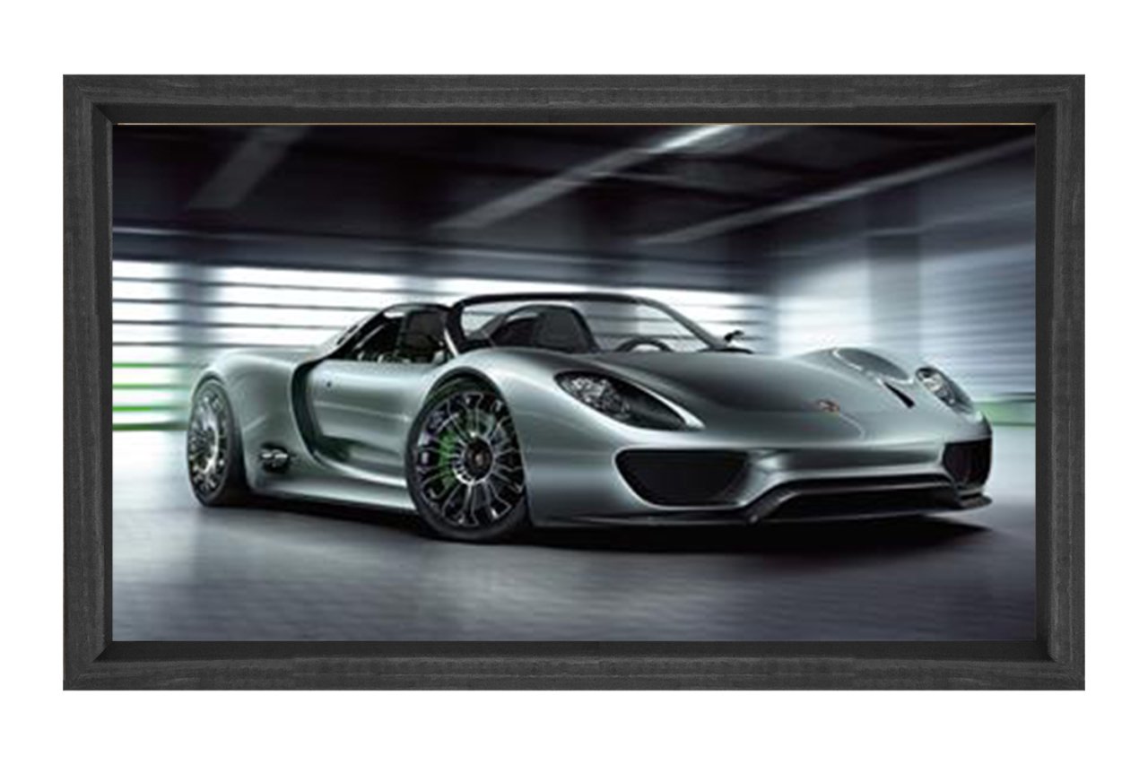 Porsche Gt3 Spider Tablosu Siyah Ahşap Çerçeve - 50x70