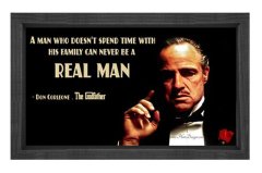 The Godfather  Tablosu Siyah Ahşap Çerçeve - 45x30