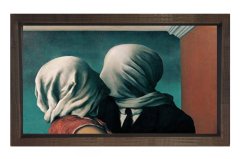Aşıklar Tablosu Kahverengi Ahşap Çerçeve - 100x150