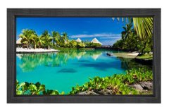 Palmiyeler ve Deniz Tablosu Siyah Ahşap Çerçeve - 100x200