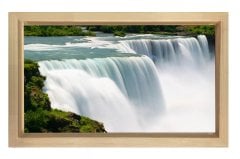 Harika Şelale Manzarası Tablosu Naturel Ahşap Çerçeve - 50x90