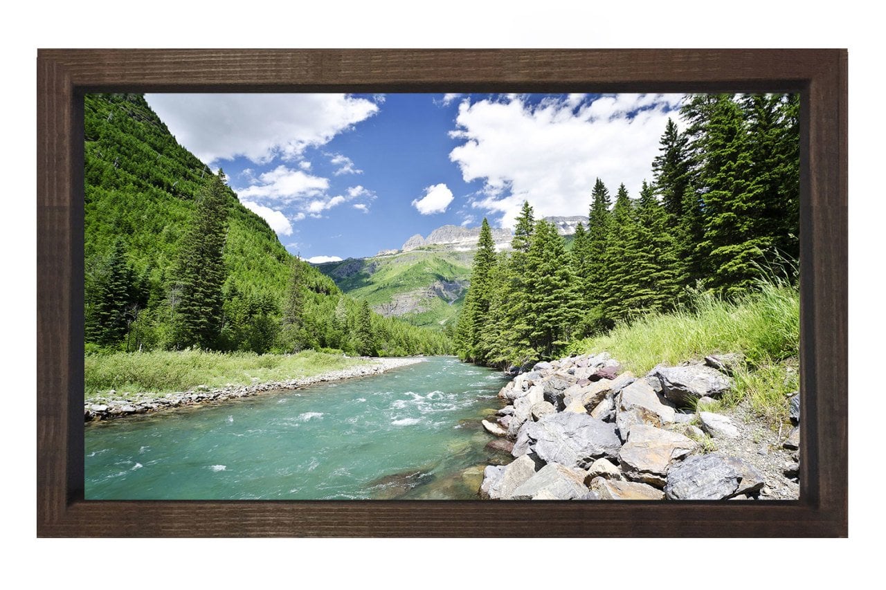 Muhtesem Doğa Manzarası Tablosu Kahverengi Ahşap Çerçeve - 100x150