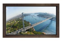 Boğaziçi Köprüsü Tablosu Kahverengi Ahşap Çerçeve - 50x70