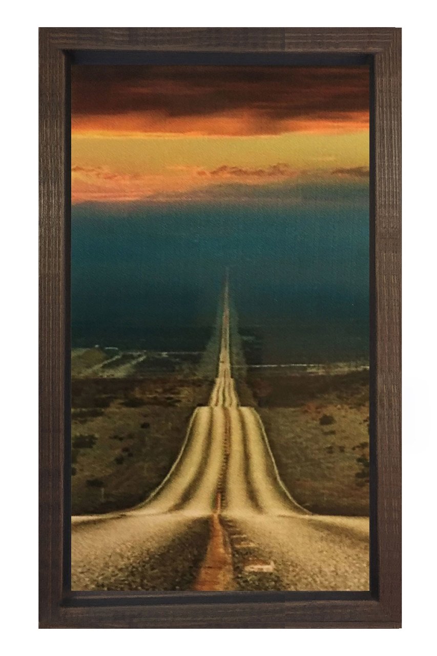 Derinlikli Yol Tablosu Kahverengi Ahşap Çerçeve - 50x70