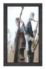 Orkestra Müzisyenler Tablosu Siyah Ahşap Çerçeve - 70x100