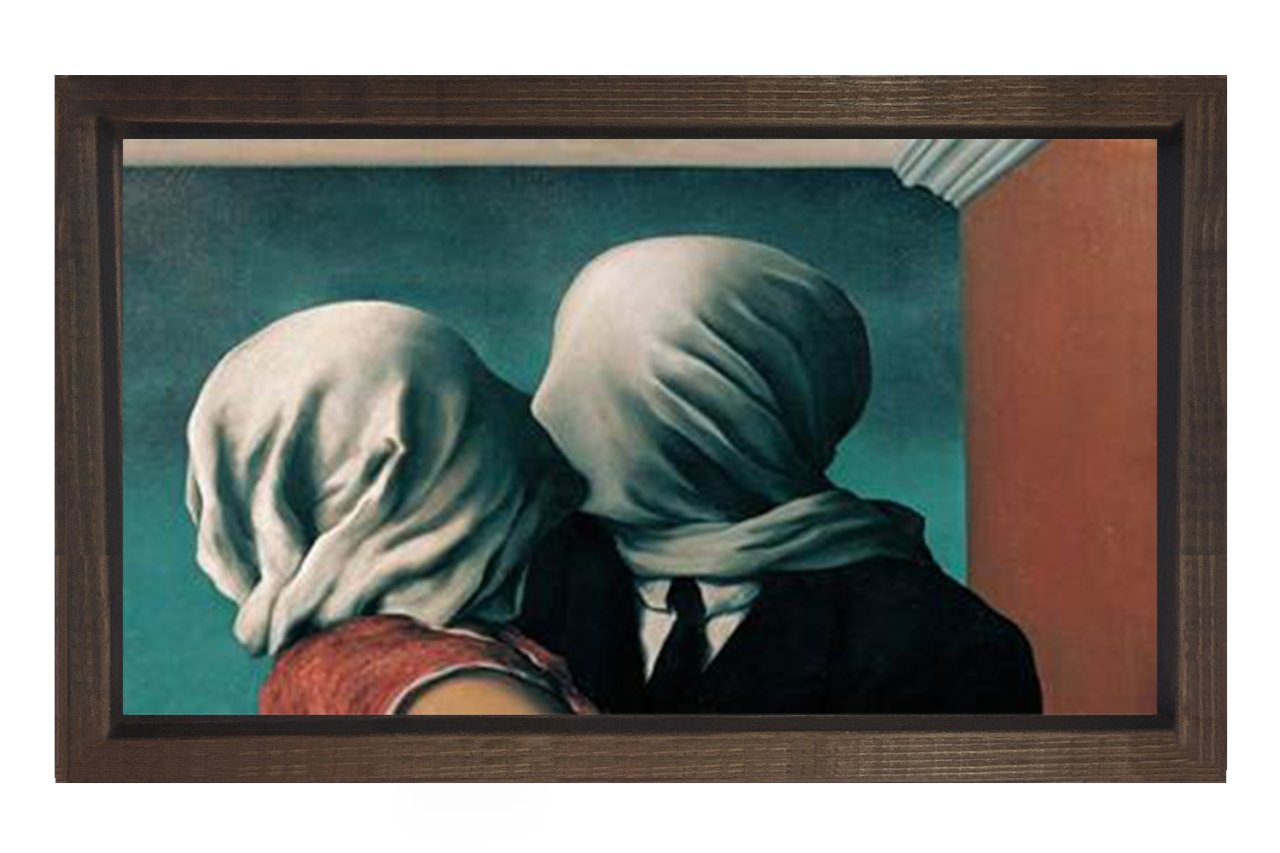 Aşıklar Tablosu Kahverengi Ahşap Çerçeve - 50x70