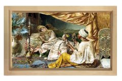 Hanım Ve Hizmetkar Tablosu Naturel Ahşap Çerçeve - 100x200