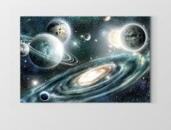 Uzay ve Gezegenler Tablosu Çerçevesiz - 50x70