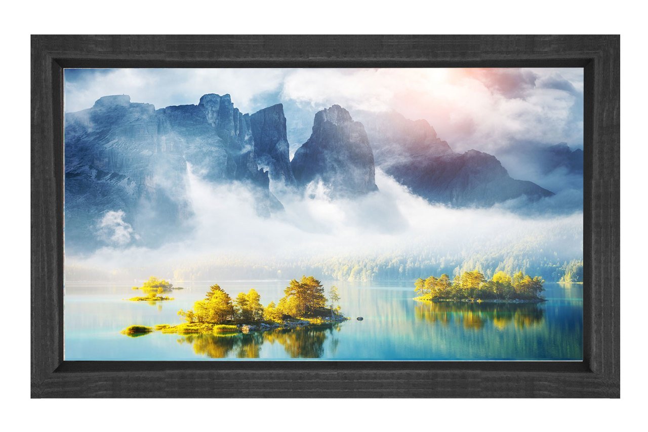 Sisli Dağlar Manzara Tablosu Siyah Ahşap Çerçeve - 50x70