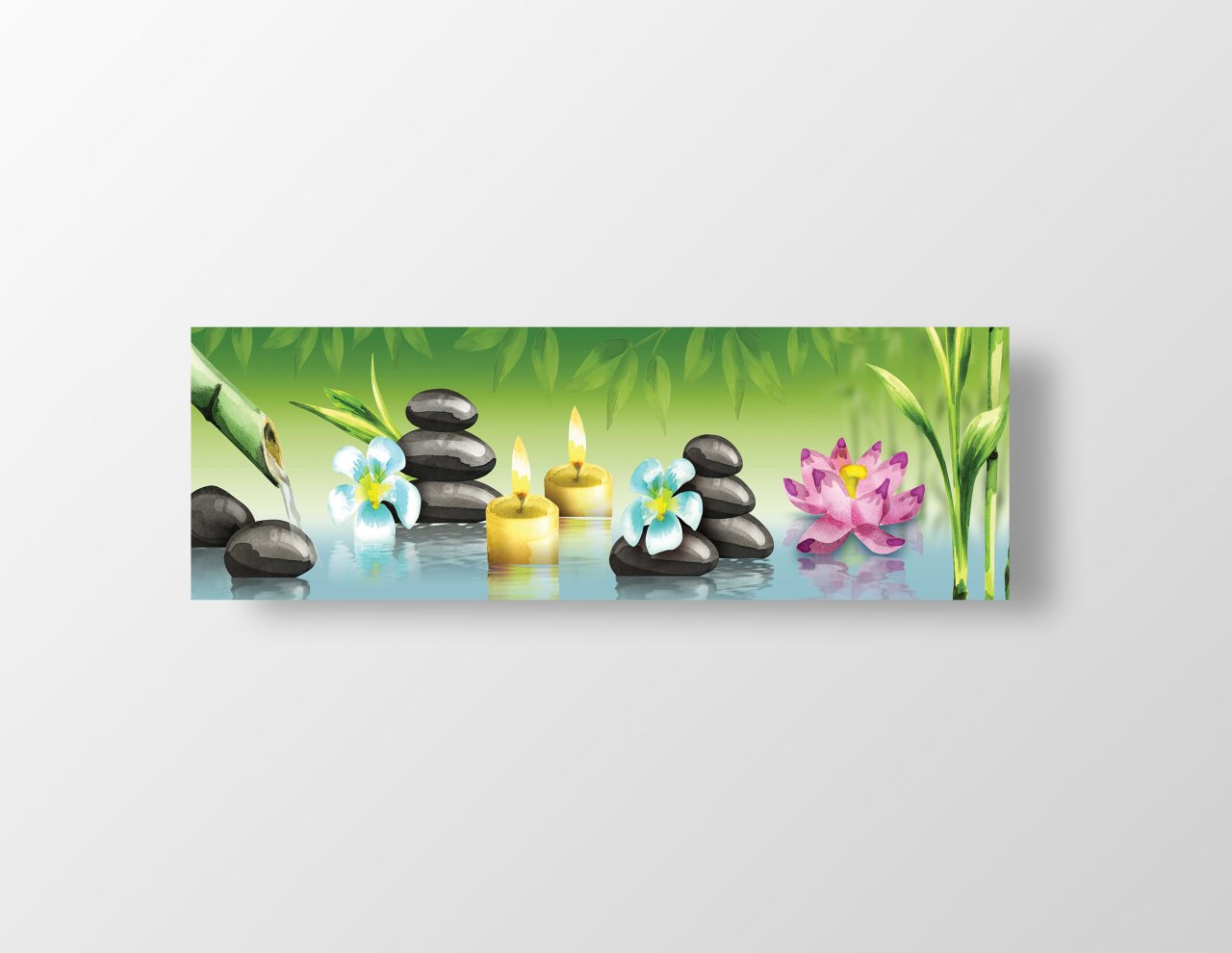 Mum Taş Çiçek  Tablosu Çerçevesiz - 200x70