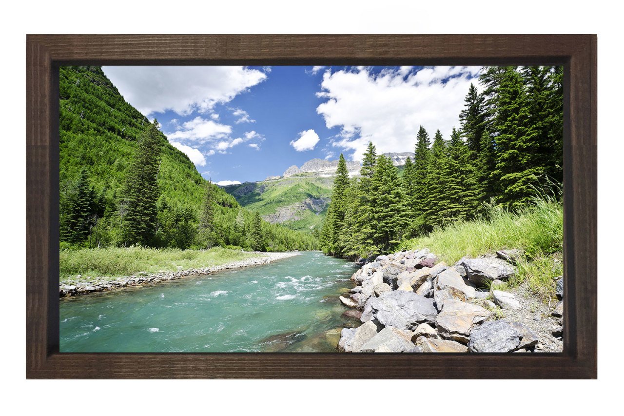 Muhtesem Doğa Manzarası Tablosu Kahverengi Ahşap Çerçeve - 50x70