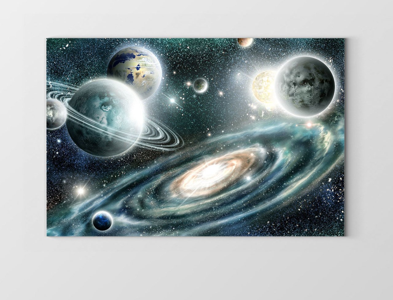 Uzay ve Gezegenler Tablosu Çerçevesiz - 50x90