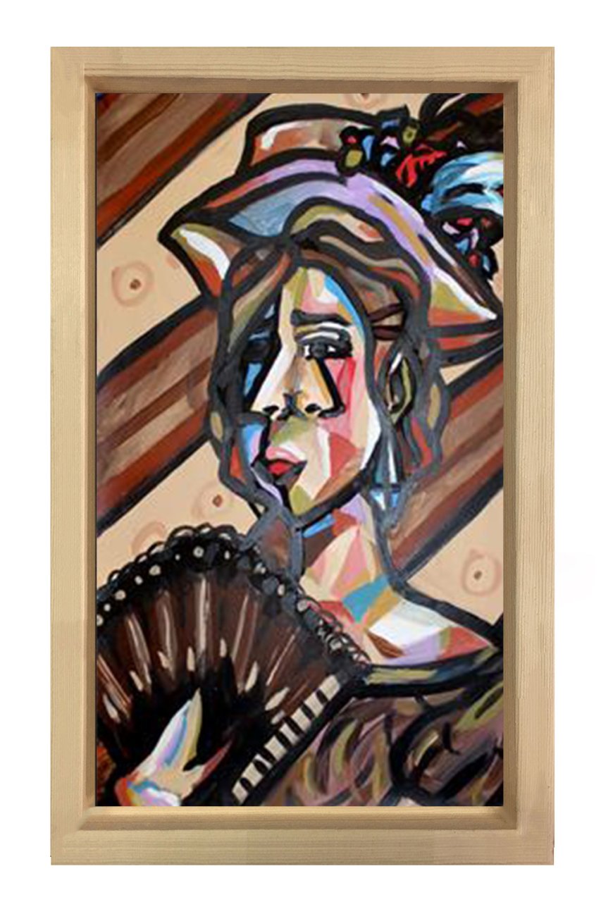 Ashlee Earle Tablosu Naturel Ahşap Çerçeve - 45x30