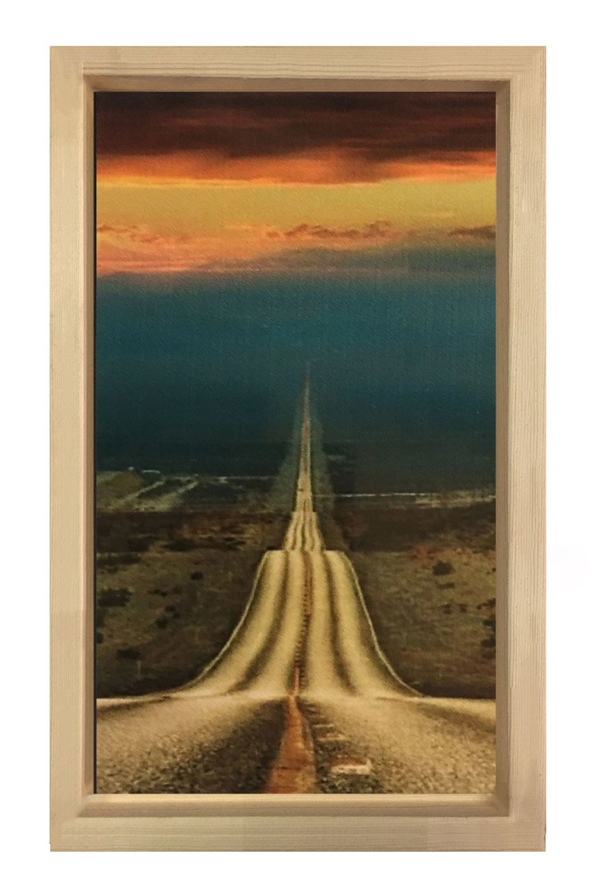 Derinlikli Yol Tablosu Naturel Ahşap Çerçeve - 40x60