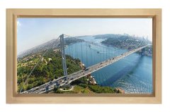 Boğaziçi Köprüsü Tablosu Naturel Ahşap Çerçeve - 45x30